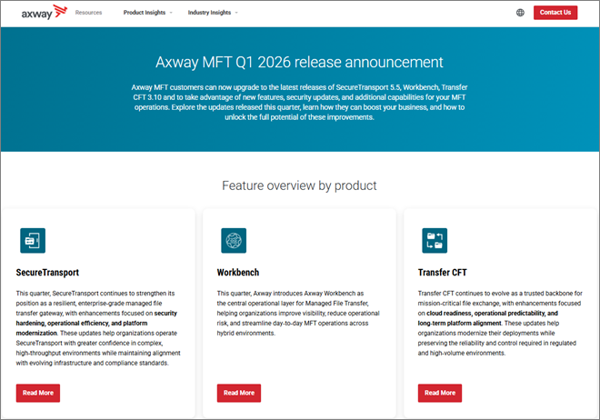 Axway Managed File Transfer – Q1 2026 release
